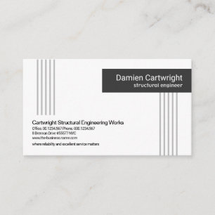 Carte De Visite Ingénieur de structure de lignes verticales gris m