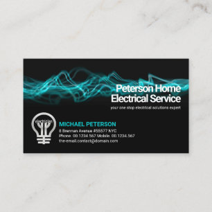Carte De Visite Ingénieur électrique Blue Electric Lightning