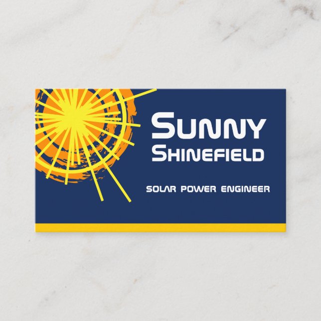 Carte De Visite Ingénieur en énergie solaire personnalisable (Devant)