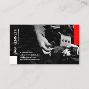 Carte De Visite Ingénieur vivant de guitariste de studio sain