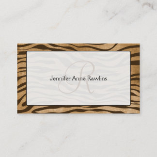 Carte De Visite Initiale de monogramme de poster de animal de
