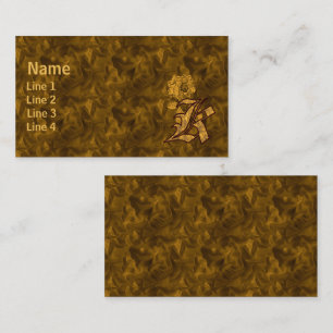 Carte De Visite Initiale de monogramme K Fleur de pivoine élégante
