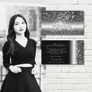 Carte De Visite Initiales de Parties scintillant brillante en arge