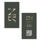 Initiales en or vert foncé Monogramme moderne