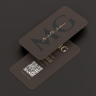 Carte De Visite Initiales Espresso Élégantes de Luxe Professionnel