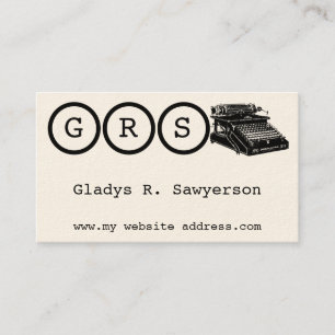 Carte De Visite Initiales et machine à écrire