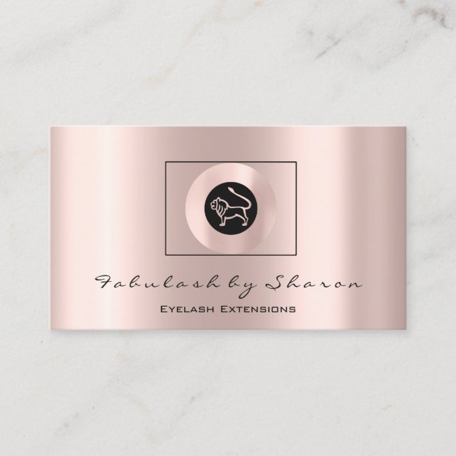 Carte De Visite Initiales Logo du blogueur Rose de mode Zodiac LIo (Devant)