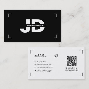 Carte De Visite Initiales Minimales Modernes Appareil Photo Photog