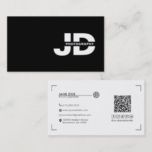 Carte De Visite Initiales Minimales Modernes Appareil Photo Photog