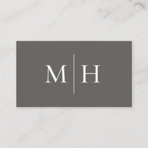 Carte De Visite Initiales minimalistes de ligne moderne Monogramme