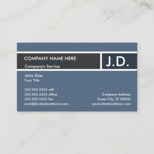 Carte De Visite initiales professionnelles bleues