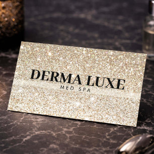 Carte De Visite Injecteur de Méd Spa Luxe Paillettes Dorées Minima