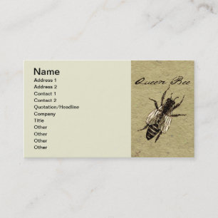 Carte De Visite Insecte de la faune de l'abeille Queen