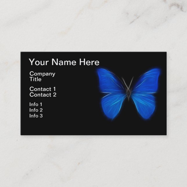 Carte De Visite Insecte de vol bleu de papillon (Devant)
