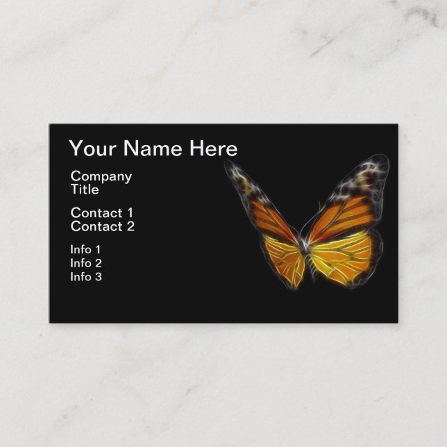 Carte De Visite Insecte de vol orange de papillon de monarque (Devant)