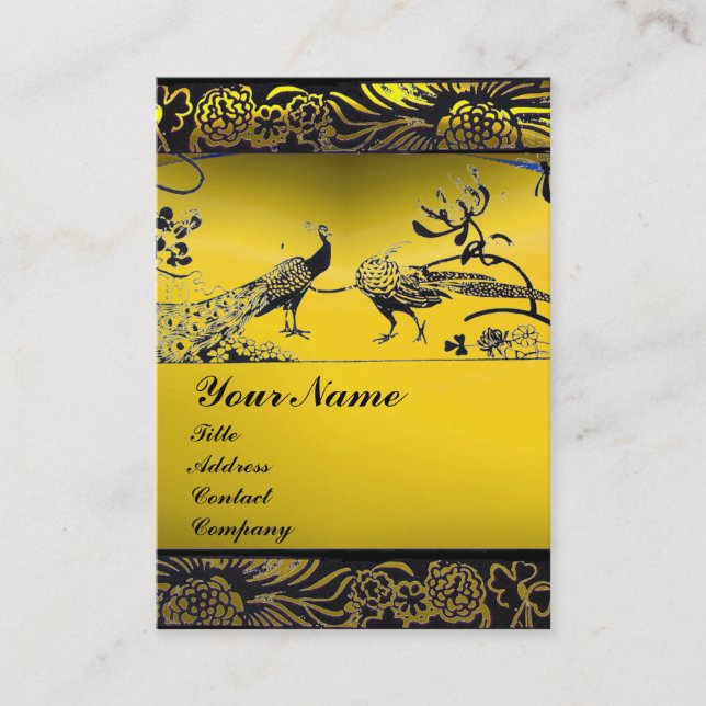 Carte De Visite INSÉPARABLES mariages, noir blanc, jaune topaz (Devant)