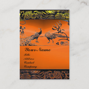 Carte De Visite INSÉPARABLES mariages noir blanc, orange jaune aga