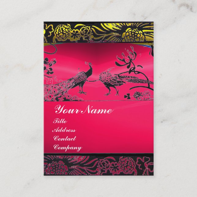 Carte De Visite INSÉPARABLES mariages noir blanc, rouge rose rubis (Devant)