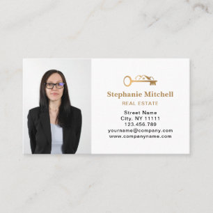 Carte De Visite Insérer une photo Réaliseur immobilier Clé Maison 