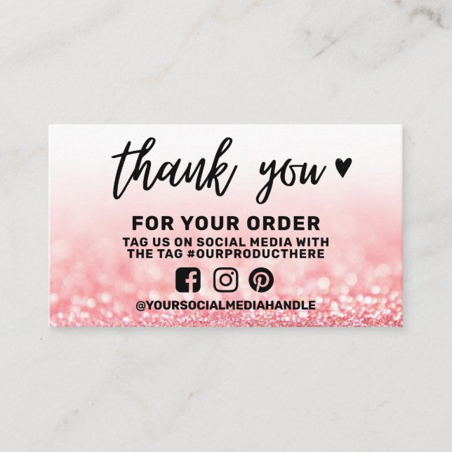 Carte De Visite Insertion de médias sociaux Merci (Devant)