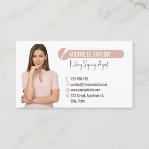 Carte De Visite Insertion moderne Photo Notaire Signature Agent Pr