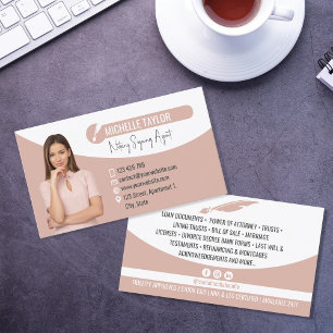 Carte De Visite Insertion moderne Photo Notaire Signature Agent Pr