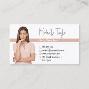 Carte De Visite Insertion moderne Photo Notaire Signature Agent Pr