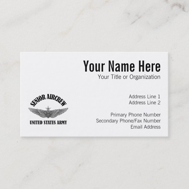 Carte De Visite Insigne d'aviation supérieur (Devant)