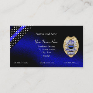 Carte De Visite Insigne de ligne bleue mince
