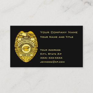 Carte De Visite Insigne du chef de la police de cuisine