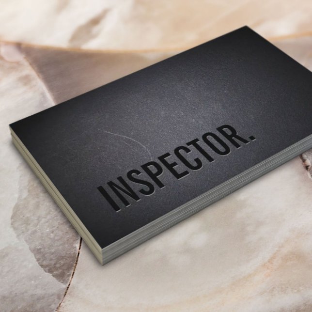 Carte De Visite Inspecteur Dark Minimalist Black Bold (Créateur téléchargé)