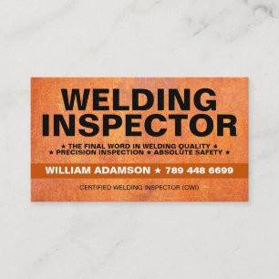 Carte De Visite Inspecteur en soudage personnalisable & consultant