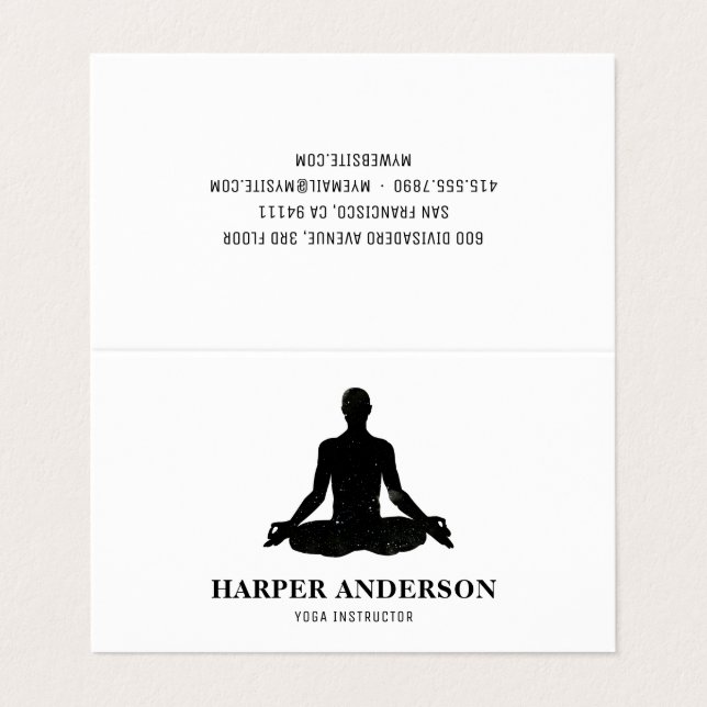 Carte De Visite Inspiration minimale Yoga Instructeur Professionne (Extérieur déplié)