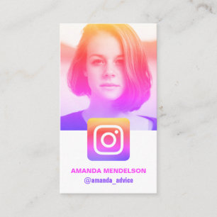 Carte De Visite Instagram coloré cool