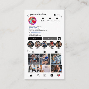 Carte De Visite Instagram Connectez-vous avec nous Entraîneur Pers