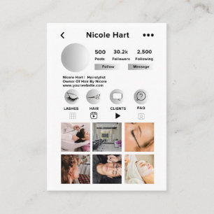 Carte de visite Instagram, do-it-yourself Carte de