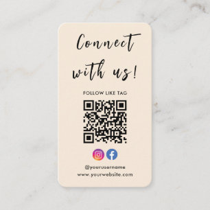 Carte De Visite Instagram Facebook Qr Code Se Connecter Avec Nous 