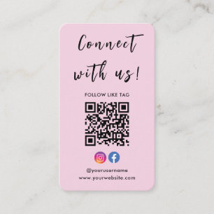Carte De Visite Instagram Facebook Qr Code Se Connecter Avec Nous 