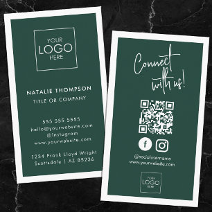 Carte De Visite Instagram Facebook Social Media Minimaliste QR Cod