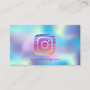 Carte De Visite Instagram holographique branché Médias sociaux