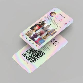 Carte De Visite Instagram holographique moderne Hairstyliste cheve