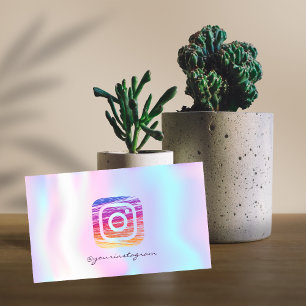 Carte De Visite Instagram holographique moderne médias sociaux