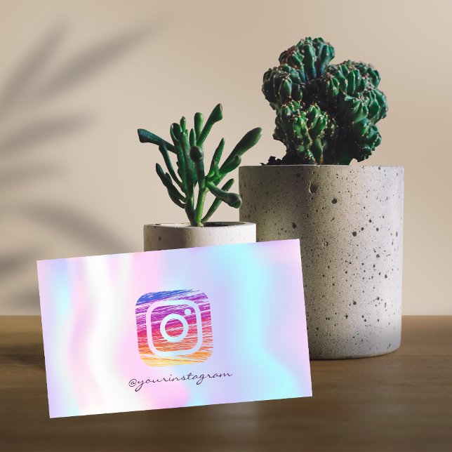 Carte De Visite Instagram holographique moderne médias sociaux (Créateur téléchargé)