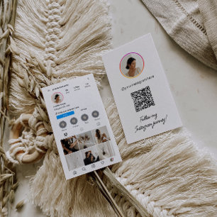Carte De Visite Instagram Light Thème QR Code 7 Photo Social Media