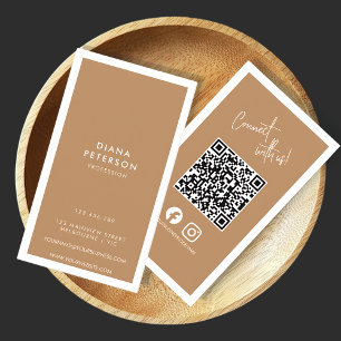 Carte De Visite Instagram minimaliste Facebook Social Media QR Cod
