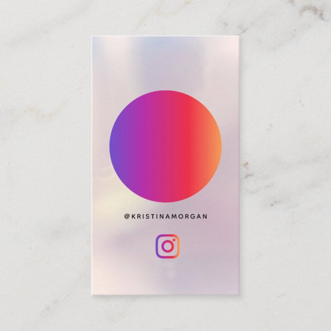 Carte De Visite Instagram Photo Grid Suivre le profil Holographiqu (Devant)