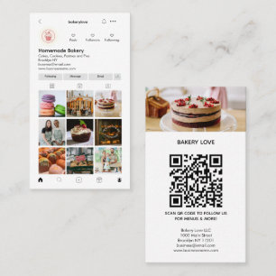 Carte De Visite Instagram professionnel moderne Photo QR Code Boul