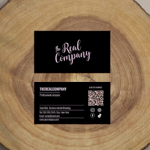 Carte De Visite Instagram Suivez-Nous Qr Code Pink Script