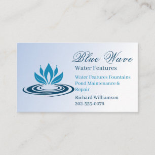 Carte De Visite Installation de fonction d'eau bleu