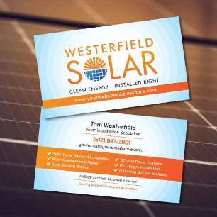 Carte De Visite Installation de panneaux solaires professionnels m